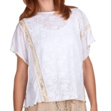 True Grit Vintage Cross-Stitch Shirt - Lace Trim, Short Sleeve (For Women) in White - Closeouts
