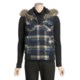 True Grit Vintage Plaid Vest - Fur Collar Trim (For Women)