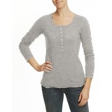 True Grit Vintage Pointelle Henley Shirt - Long Sleeve (For Women)