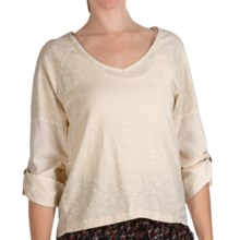 True Grit Vintage Slub Cotton Top - V-Neck, Long Roll Sleeve (For Women) in Vintage Natural - Closeouts