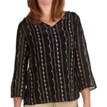 True Grit Vintage Voile Shirt - 3/4 Sleeve (For Women) in Black - Closeouts