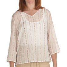 True Grit Vintage Voile Shirt - 3/4 Sleeve (For Women) in White - Closeouts