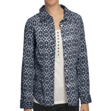 True Grit Vintage Wash Essential Print Shirt - Long Sleeve (For Women) in Navy - Closeouts