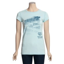 Trust Your Journey Breezy Journey T-Shirt - Organic Cotton, Stretch, Short Sleeve (For Women) in Sky - Closeouts