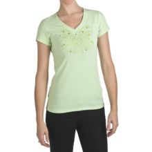 Trust Your Journey Butterfly Heart T-Shirt - Organic Cotton, V-Neck, Short Sleeve (For Women) in Meadow - Closeouts