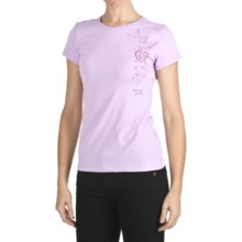 Trust Your Journey Flowing Heart T-Shirt - Organic Cotton, Short Sleeve (For Women) in Lavender - Closeouts