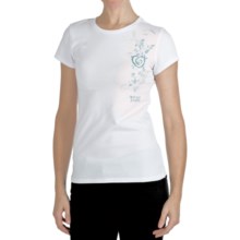 Trust Your Journey Flowing Heart T-Shirt - Organic Cotton, Short Sleeve (For Women) in White/Sky - Closeouts