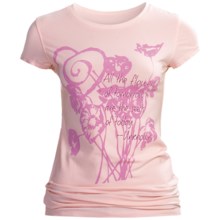 Trust Your Journey Seeds-to-Flowers T-Shirt - Organic Cotton, Stretch, Short Sleeve (For Women) in Rose - Closeouts