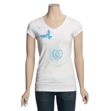 Trust Your Journey Soar Beyond T-Shirt - Organic Cotton, V-Neck, Short Sleeve (For Women) in White - Closeouts