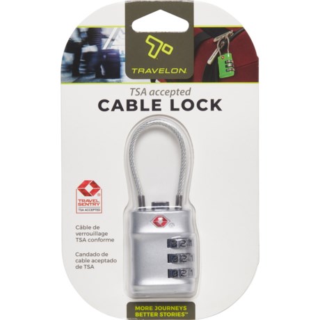 Travelon TSA-Accepted Combo Cable Luggage Lock - SILVER ( )