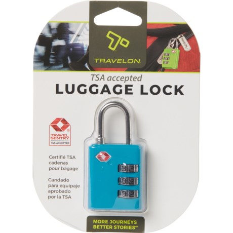 Travelon TSA Solid Combo Luggage Lock - AQUA ( )