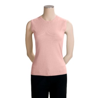 TSE Cashmere Crew Neck Shell - Sleeveless (For Women) in Blush