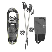 Tubbs Xplore 25 Snowshoe Kit - Snowshoes, Poles, Gaiters in Black/Green - Closeouts