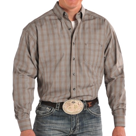 Tuf Cooper Performance by Panhandle Slim Competition Fit Herringbone Shirt Long Sleeve (For Men)