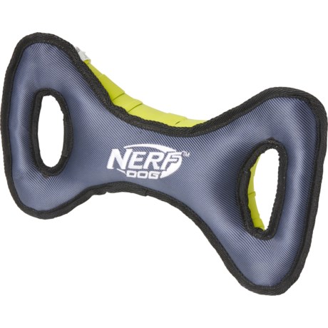 Nerf Tuff Tug Dog Toy - 12.5? - GREEN/GRAY ( )