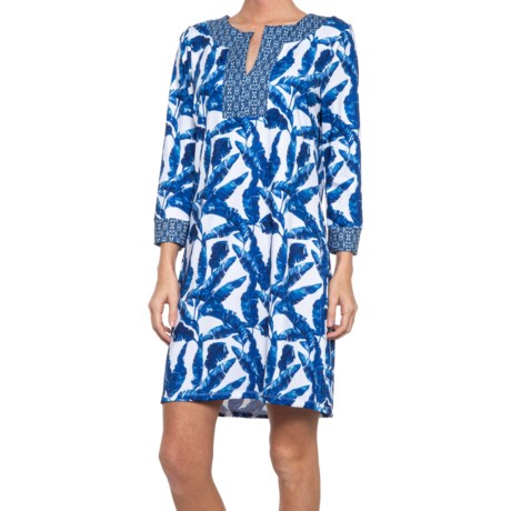 Cabana Life Tunic Cover-Up Dress - UPF 50+, Long Sleeve (For Women) - BLUE PALMS (S )
