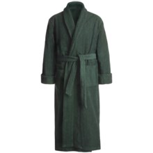 Turkish Cotton Terry Robe - Closeouts (For Men) in Geo Green - Closeouts