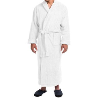 Turkish Cotton Terry Robe - Closeouts (For Men) in White