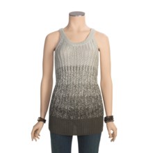 Tweed Shaker Long Knit Sweater - Sleeveless (For Women) in Taupe - 2nds