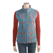 Twist Ricochet Vest - Double-Needle Top Stitch (For Women) in Teal Plaid - Closeouts