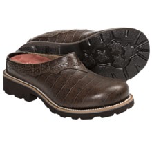 Twisted X Barn Burner Mules - Leather (For Women) in Dark Brown/Dark Brown Gator Print - Closeouts