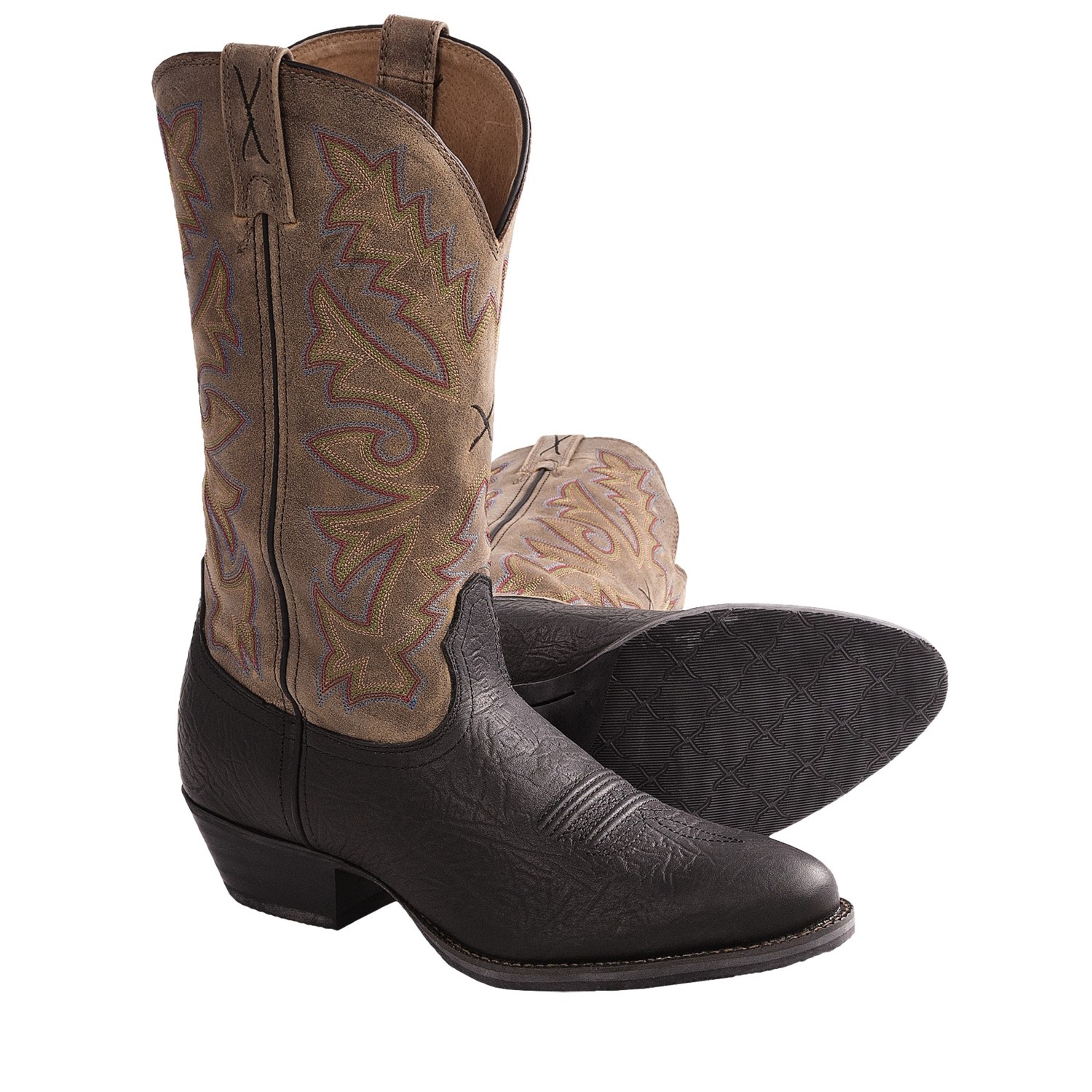 mens western round toe boots