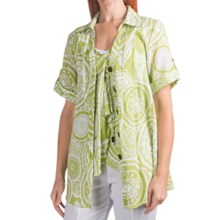 Two Star Dog Barbara Camp Shirt - Short Sleeve (For Women) in Green Tea Print - Closeouts