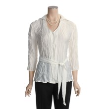 Two Star Dog Belted Tunic Shirt - Long Sleeve (For Women) in Soft White - Closeouts