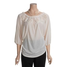 Two Star Dog Butterfly Tunic Shirt - Soft Jersey, 3/4 Sleeve (For Women) in Ivory - Closeouts