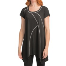 Two Star Dog Calliope Shirt - Handkerchief Hem, Short Sleeve (For Women) in Black W/White - Closeouts