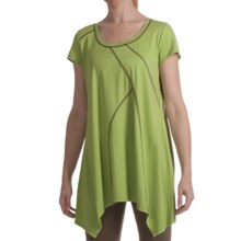 Two Star Dog Calliope Shirt - Handkerchief Hem, Short Sleeve (For Women) in Green Tea W/Brown - Closeouts