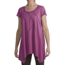 Two Star Dog Calliope Shirt - Handkerchief Hem, Short Sleeve (For Women) in Orchid W/Brown - Closeouts