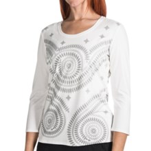 Two Star Dog Cora Printed Shirt - 3/4 Sleeve (For Women) in White - Closeouts