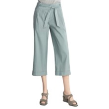 Two Star Dog Deanna Crop Pants - Stretch Linen, Pleated (For Women) in Neptune - Closeouts