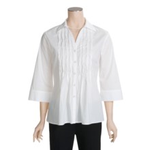 Two Star Dog Diana Shirt - Stretch Cotton Poplin, 3/4 Sleeve (For Women) in Soft White - Closeouts