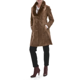 Two Star Dog Diedre Suede Coat - Faux-Fur Collar (For Women) in Cognac