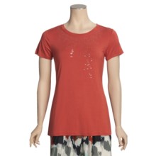 Two Star Dog Embellished Yana Shirt - Soft Stretch Jersey, Short Sleeve (For Women) in Henna - Closeouts