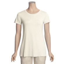 Two Star Dog Embellished Yana Shirt - Soft Stretch Jersey, Short Sleeve (For Women) in Ivory - Closeouts