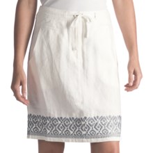 Two Star Dog Embroidered Ginny Linen Skirt (For Women) in Soft White - Closeouts