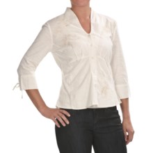 Two Star Dog Embroidered Mirabelle Shirt - 3/4 Sleeve (For Women) in Almond - Closeouts