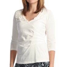 Two Star Dog Flora Shirt - Stretch Cotton Jersey, 3/4 Sleeve  (For Women) in Soft White - Closeouts