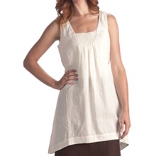 Two Star Dog Frederika Embroidered Tunic Shirt - Linen, Sleeveless (For Women) in Soft White - Closeouts