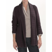 Two Star Dog Georgia Cardigan Sweater - 3/4 Sleeve (For Women) in Eggplant - Closeouts