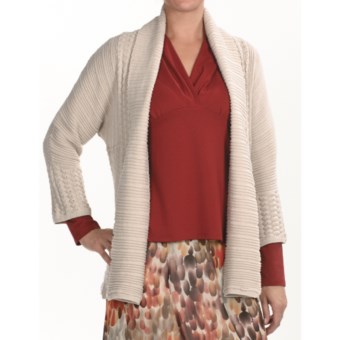Two Star Dog Georgia Cardigan Sweater - 3/4 Sleeve (For Women) in Parchment