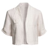 Two Star Dog Helena Crop Jacket - Textured Linen, Short Sleeve (For Women)