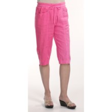 Two Star Dog Linen Capri Pants - Garment-Dyed (For Women) in Hibiscus - Closeouts