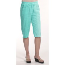 Two Star Dog Linen Capri Pants - Garment-Dyed (For Women) in Seaglass - Closeouts
