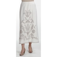 Two Star Dog Linen Embroidered Skirt (For Women) in Soft White - Closeouts