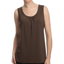 Two Star Dog Long Jersey Tank Top - Shirred Neck (For Women) in Mushroom - Closeouts