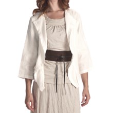 Two Star Dog Murielle Linen Jacket - 3/4 Sleeve (For Women) in White - Closeouts